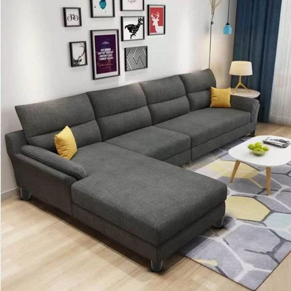 Alhome "Grey L-Shape Sofa - 80x150x90x280 cm" - Zrafh.com - Your Destination for Baby & Mother Needs in Saudi Arabia