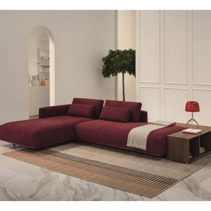 Alhome L-Shape Sofa 180x80x180x80 cm - Red - Zrafh.com - Your Destination for Baby & Mother Needs in Saudi Arabia