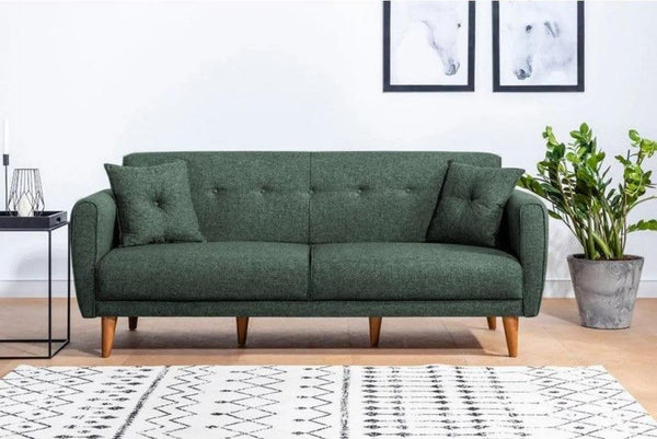 Alhome 2-Seater Sofa 170x80x90 cm - Green - Zrafh.com - Your Destination for Baby & Mother Needs in Saudi Arabia