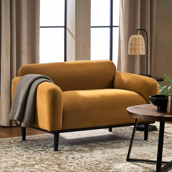 Alhome 2-Seater Sofa 180x85x85 cm - Yellow - Zrafh.com - Your Destination for Baby & Mother Needs in Saudi Arabia