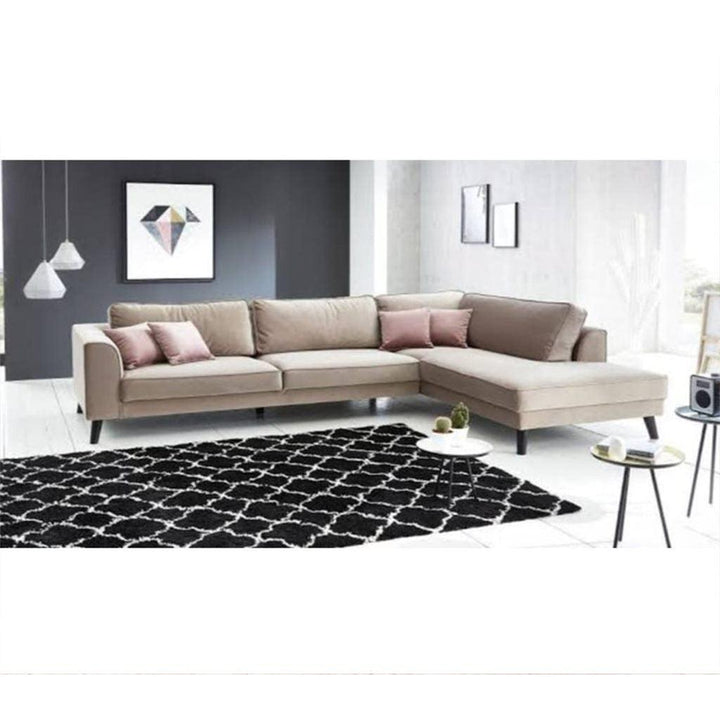 Alhome "Beige L-Shape Sofa - 80x200x85x300 cm" - Zrafh.com - Your Destination for Baby & Mother Needs in Saudi Arabia