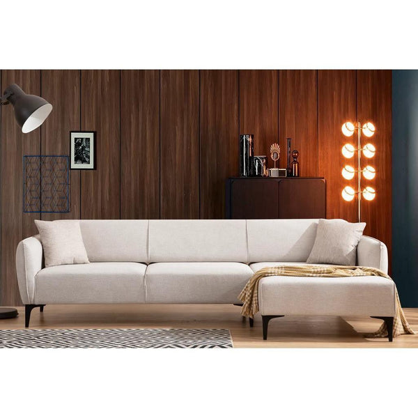 Alhome L-Shape Sofa 250x165x90x85 cm - White - Zrafh.com - Your Destination for Baby & Mother Needs in Saudi Arabia