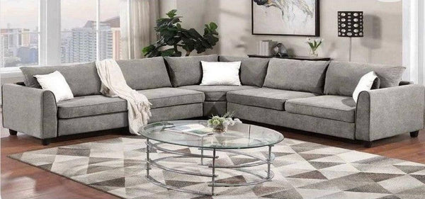 Alhome L-Shape Sofa 300x80x300x80 cm - Grey - Zrafh.com - Your Destination for Baby & Mother Needs in Saudi Arabia