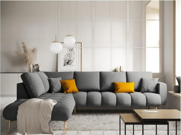 Alhome L-Shape Sofa 85x180x85x270 cm - Grey - Zrafh.com - Your Destination for Baby & Mother Needs in Saudi Arabia