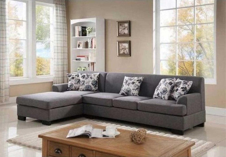 Alhome L-Shape Sofa 280x180x90x75 cm - Grey - Zrafh.com - Your Destination for Baby & Mother Needs in Saudi Arabia