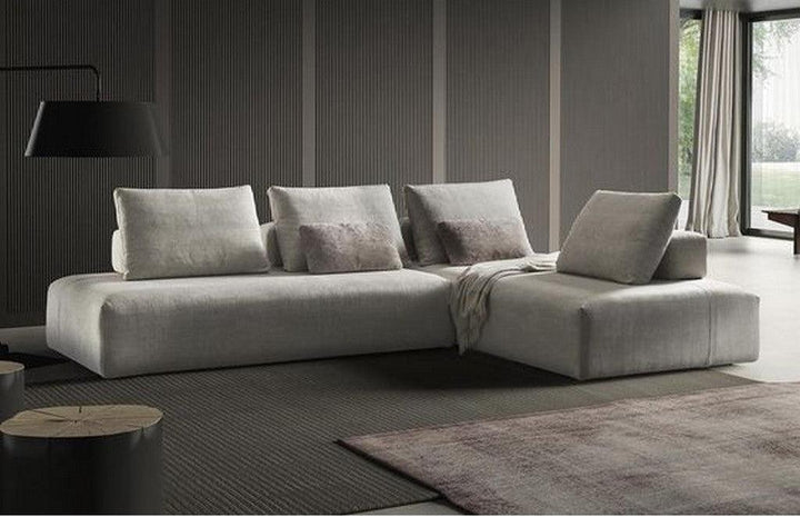 Alhome Linen and L-Shape Sofa - Grey - AL-910 - Zrafh.com - Your Destination for Baby & Mother Needs in Saudi Arabia