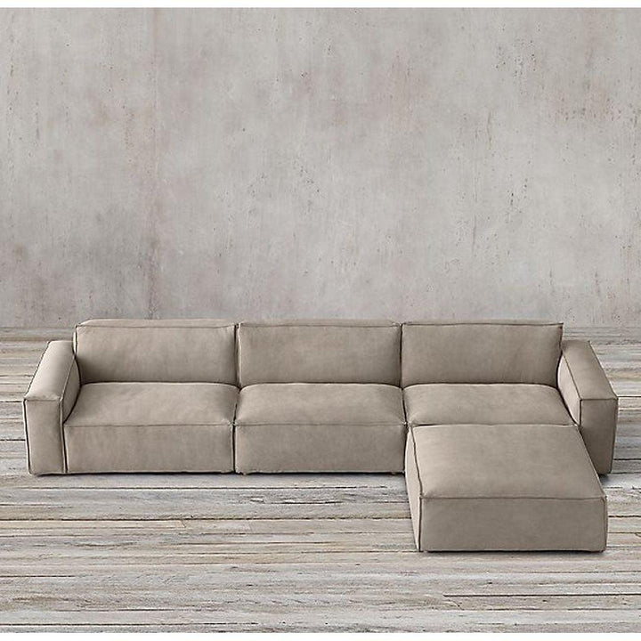 Alhome L Shape sofa 180x30080x90 cm - Beige - - AL-1257 - Zrafh.com - Your Destination for Baby & Mother Needs in Saudi Arabia