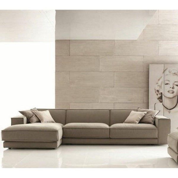 Alhome L-Shape Sofa 280x180x87x85 cm - Beige - Zrafh.com - Your Destination for Baby & Mother Needs in Saudi Arabia