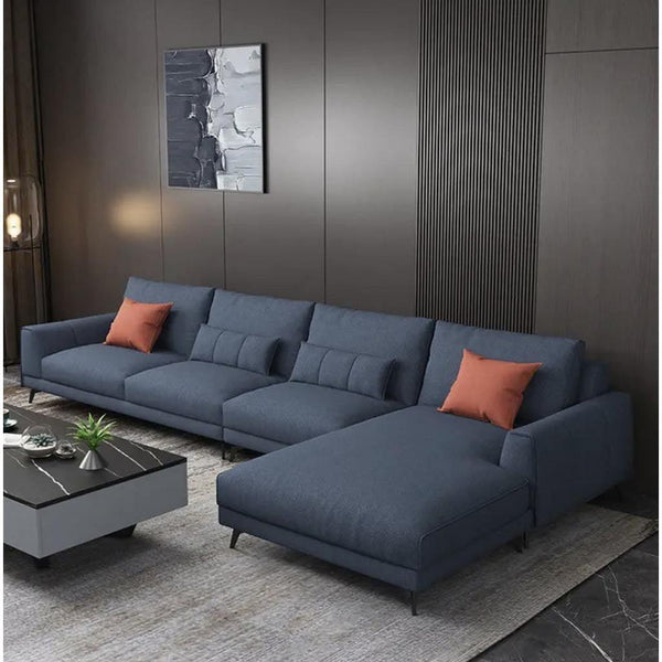 Alhome L-Shape Sofa 300x170x85x90 cm - Blue - Zrafh.com - Your Destination for Baby & Mother Needs in Saudi Arabia