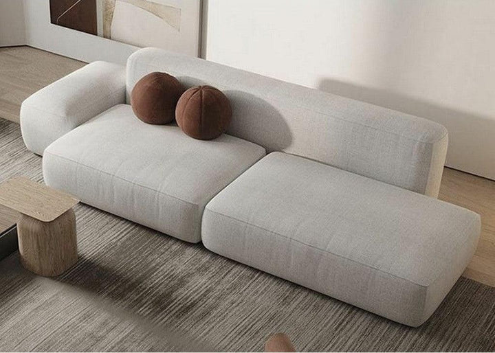 Alhome Swedish wood and Linen 4 Seater sofa Beige - 250x80x80 cm - Zrafh.com - Your Destination for Baby & Mother Needs in Saudi Arabia