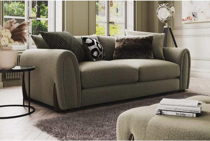 Alhome Swedish and Linen 3 Seaters Sofa - Grey - AL-1199 - Zrafh.com - Your Destination for Baby & Mother Needs in Saudi Arabia