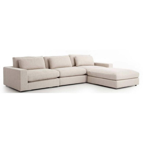 Alhome L Shape sofa 200x250x80x90 cm - Beige - - Zrafh.com - Your Destination for Baby & Mother Needs in Saudi Arabia