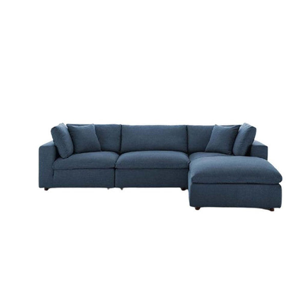 Alhome L-Shape Sofa 260x150x80x85 cm - Blue - Zrafh.com - Your Destination for Baby & Mother Needs in Saudi Arabia