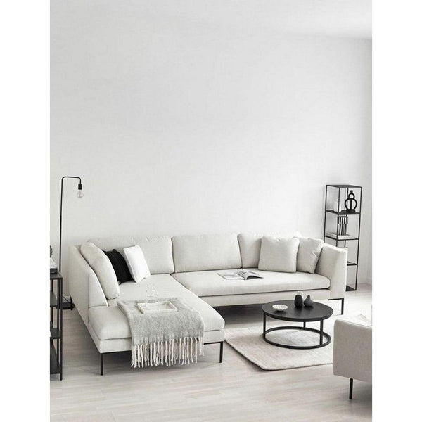 Alhome L-Shape Sofa 270x150x85x85 cm - White - Zrafh.com - Your Destination for Baby & Mother Needs in Saudi Arabia