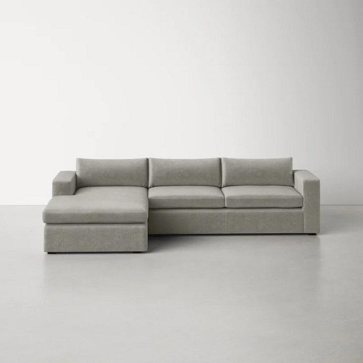 Alhome L-Shape Sofa 90x85x300x200 cm - Beige - Zrafh.com - Your Destination for Baby & Mother Needs in Saudi Arabia