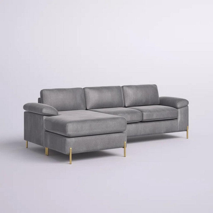 Alhome L-Shape sofa 210x180x85x85 cm - Grey - AL-1711 - Zrafh.com - Your Destination for Baby & Mother Needs in Saudi Arabia