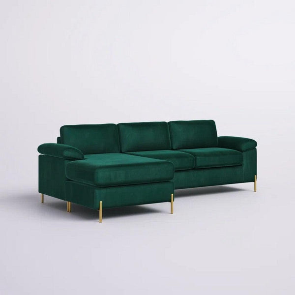 Alhome L-Shape sofa 210x180x85x85 cm - Green - Zrafh.com - Your Destination for Baby & Mother Needs in Saudi Arabia