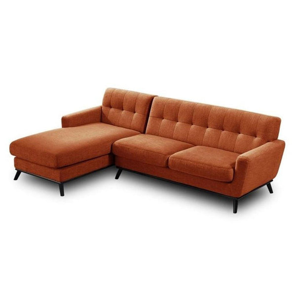 Alhome L-Shape Sofa 260x160x85x90 cm - Orang - Zrafh.com - Your Destination for Baby & Mother Needs in Saudi Arabia