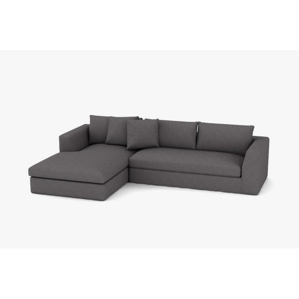 Alhome L-Shape Sofa 85x180x85x250 cm - Grey - Zrafh.com - Your Destination for Baby & Mother Needs in Saudi Arabia