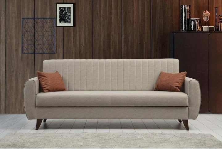 Alhome 2-Seater Sofa 85x85x180 cm - Beige - Zrafh.com - Your Destination for Baby & Mother Needs in Saudi Arabia