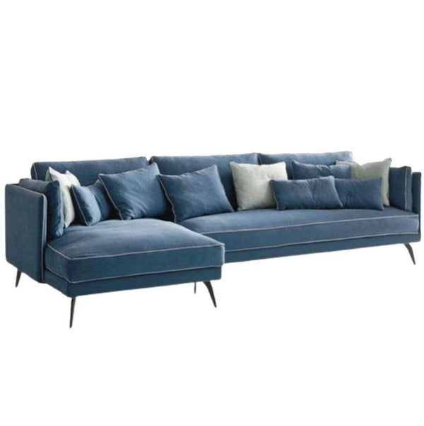 Alhome L-Shape Sofa 280x180x80x85 cm - Blue - Zrafh.com - Your Destination for Baby & Mother Needs in Saudi Arabia