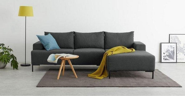 Alhome L-Shape Sofa 250x140x85x90 cm - Grey - Zrafh.com - Your Destination for Baby & Mother Needs in Saudi Arabia