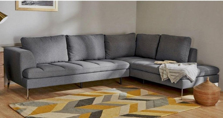 Alhome L-Shape Sofa 280x80x180x80 cm - Grey - Zrafh.com - Your Destination for Baby & Mother Needs in Saudi Arabia