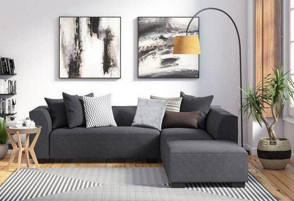 Alhome L-shape Sofa 250x180x85x85 cm - Grey - AL-2302 - Zrafh.com - Your Destination for Baby & Mother Needs in Saudi Arabia