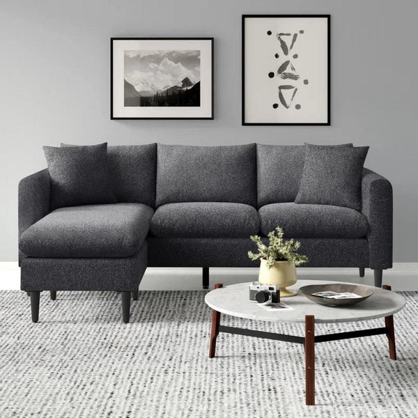 Alhome L-Shape sofa 210x180x85x85 cm - Grey - AL-2386 - Zrafh.com - Your Destination for Baby & Mother Needs in Saudi Arabia