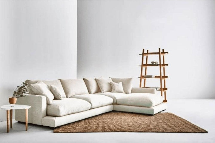 Alhome L-Shape Sofa - Linen - Off-White - 85x160x77‚àö√â‚àÜ√≠‚àö√£‚âà√¨‚àö√â‚Äö√Ñ√∂‚àö√á¬¨¬∞250 cm - Zrafh.com - Your Destination for Baby & Mother Needs in Saudi Arabia