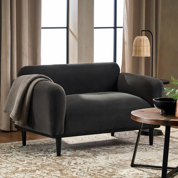 Alhome 2-Seater Sofa 180x85x85 cm - Black - Zrafh.com - Your Destination for Baby & Mother Needs in Saudi Arabia