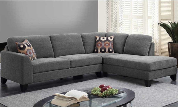 Alhome L-shape Sofa 200x70x70x300 cm - Grey & Black - Zrafh.com - Your Destination for Baby & Mother Needs in Saudi Arabia