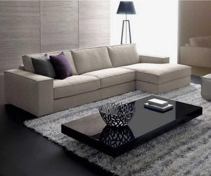 Alhome L-Shape Sofa 300x160x90x88 cm - Beige - Zrafh.com - Your Destination for Baby & Mother Needs in Saudi Arabia