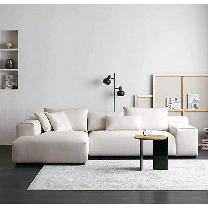 Alhome Linen and L-Shape Sofa - Off-White - Zrafh.com - Your Destination for Baby & Mother Needs in Saudi Arabia