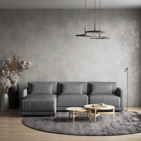 Alhome L-Shape Sofa 180x250x90x85 cm - Grey - Zrafh.com - Your Destination for Baby & Mother Needs in Saudi Arabia