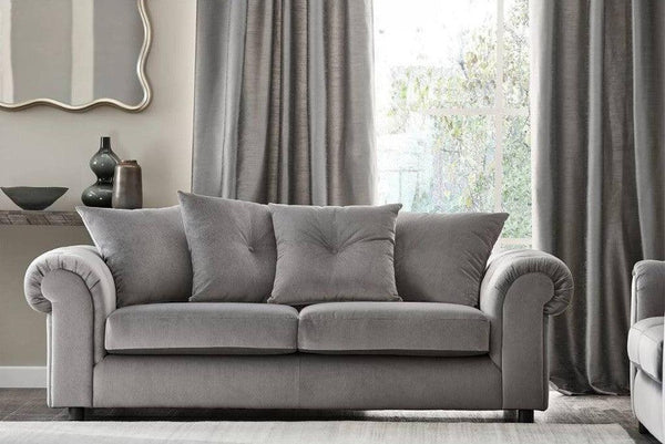 Alhome Velvet 3 Seaters Sofa - Grey - AL-2520 - Zrafh.com - Your Destination for Baby & Mother Needs in Saudi Arabia