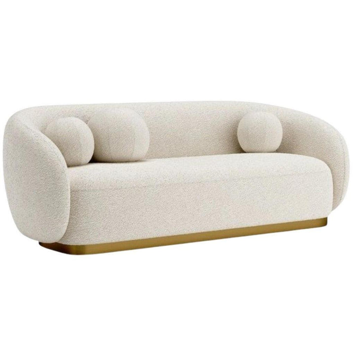 Alhome Swedish Wood and Boucle 3 Seaters Sofa - White - AL-643 - Zrafh.com - Your Destination for Baby & Mother Needs in Saudi Arabia