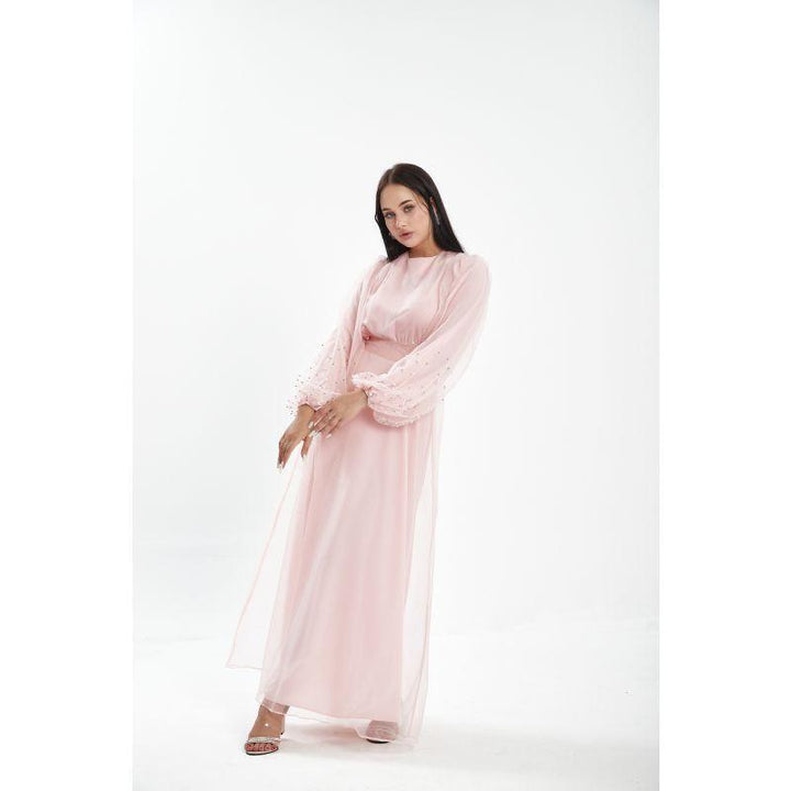 Londonella Women's Long Summer Dress With Flowing Long Sleeves - Pink - Lon100309 - Zrafh.com - Your Destination for Baby & Mother Needs in Saudi Arabia