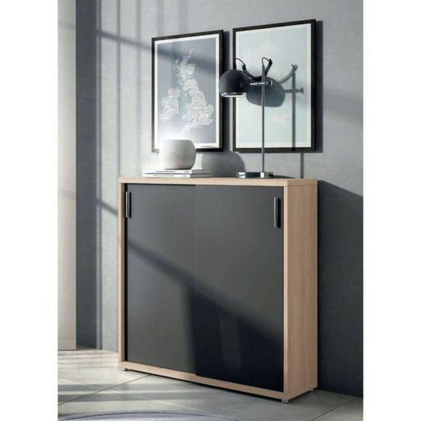 Shoe Cabinet with Zippered Doors, Beige and Black By Alhome - Zrafh.com - Your Destination for Baby & Mother Needs in Saudi Arabia