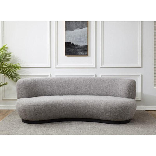 Serenity in Gray: 3-Seater Bouclé Sofa By Alhome - Zrafh.com - Your Destination for Baby & Mother Needs in Saudi Arabia