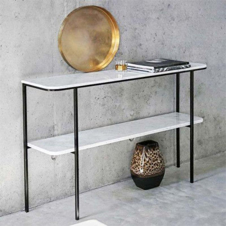 Contemporary Iron and Marble Console Table By Alhome - Zrafh.com - Your Destination for Baby & Mother Needs in Saudi Arabia