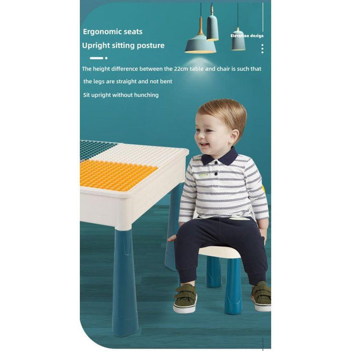Dreeba Children's Multifunctional building block table 2 Chairs - Zrafh.com - Your Destination for Baby & Mother Needs in Saudi Arabia