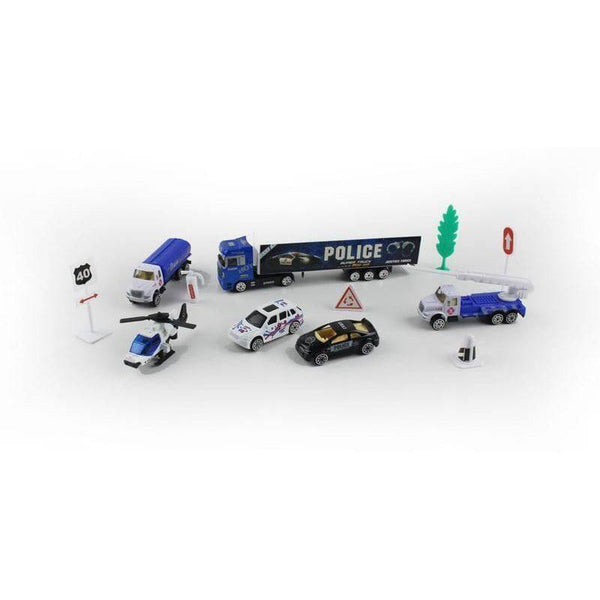 Free Wheel Metal Police Car Play Set From Family Center - 10-1368188 - ZRAFH