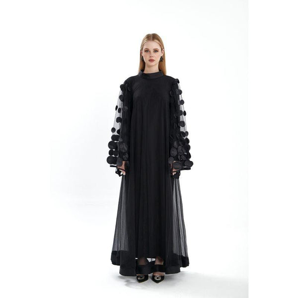 Londonella Women's Long Flowing Summer Dress With Long Sleeves - Black - Lon100308 - Zrafh.com - Your Destination for Baby & Mother Needs in Saudi Arabia