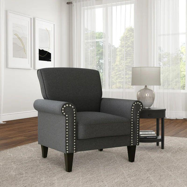 Classic Gray Linen Chair Swedish Wood By Alhome - 110110704 - Zrafh.com - Your Destination for Baby & Mother Needs in Saudi Arabia