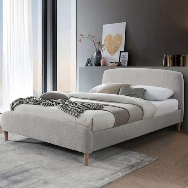 Ethereal Grey Bouclé Haven Single Bed By Alhome - Zrafh.com - Your Destination for Baby & Mother Needs in Saudi Arabia