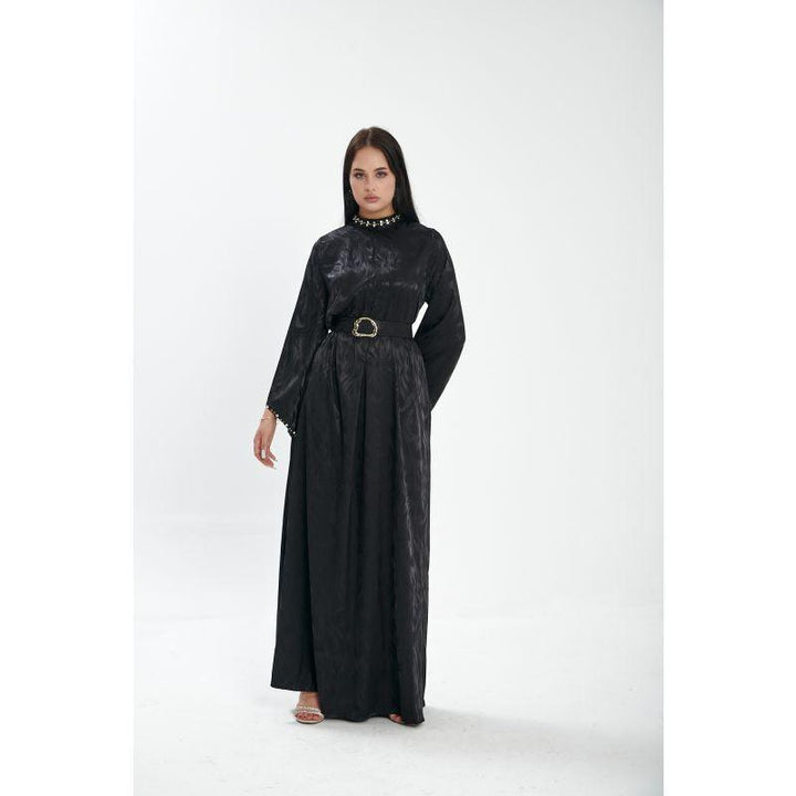 Londonella Women's Long Summer Dress With Long Sleeves And Belt - Lon100307 - Zrafh.com - Your Destination for Baby & Mother Needs in Saudi Arabia