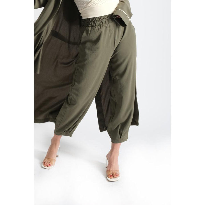 Londonella Women's High-waisted Pants With Wide closed bottom design - Green - 100229 - Zrafh.com - Your Destination for Baby & Mother Needs in Saudi Arabia