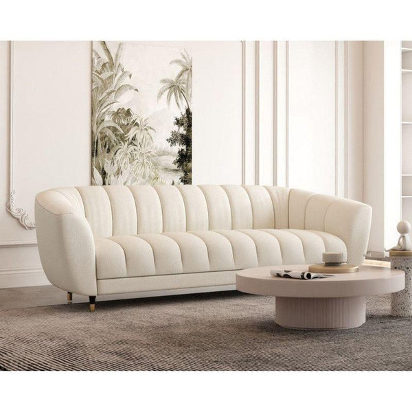 Luxurious Beige Velvet 3-Seater Sofa Swedish Wood By Alhome - Zrafh.com - Your Destination for Baby & Mother Needs in Saudi Arabia