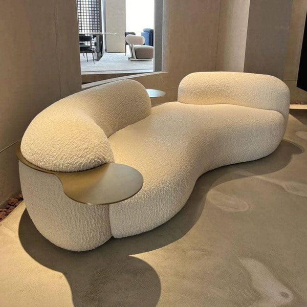 Cozy Elegance: 3-Seater Bouclé Sofa in Timeless Beige By Alhome - Zrafh.com - Your Destination for Baby & Mother Needs in Saudi Arabia